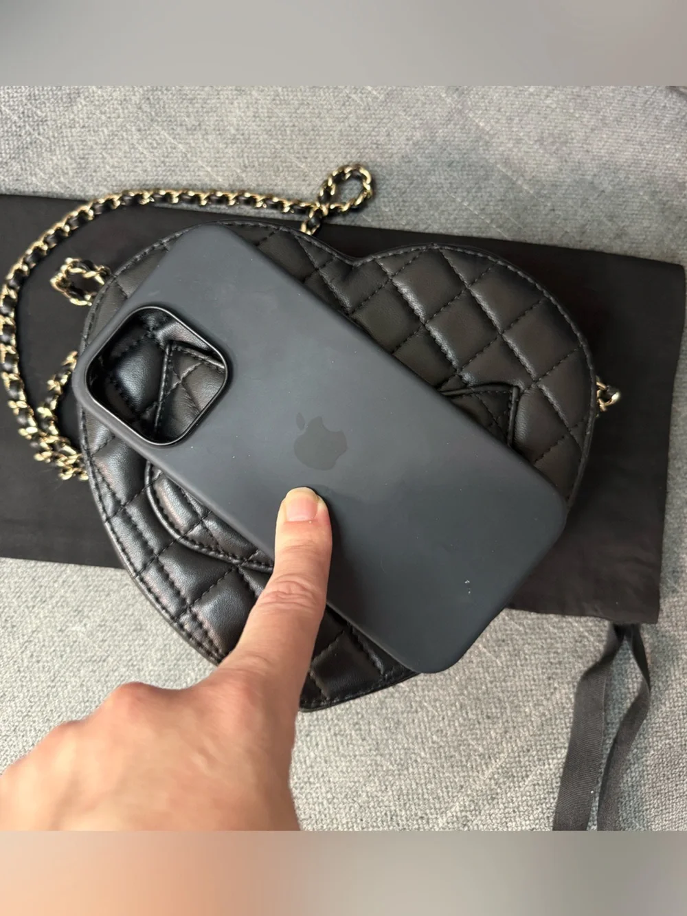 CHANEL CC in LOVE heart flap bag lambskin leather